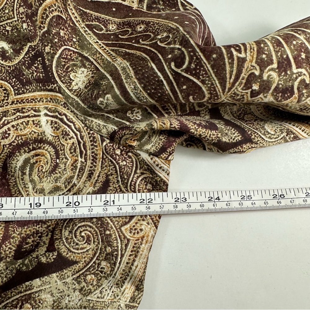 Chico’s 2 Satin Paisley Blazer Jacket Womens Large Brown Tan Lined - Picture 5 of 7